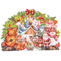 Christmas Cottage Scene Pop-Up Card — 3D pop-up card product view