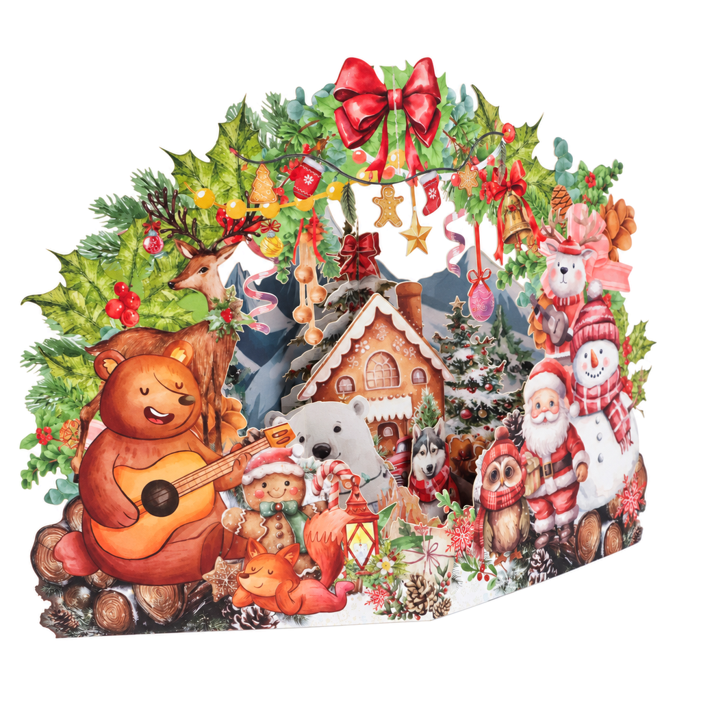 Christmas Cottage Scene Pop-Up Card — product view 3
