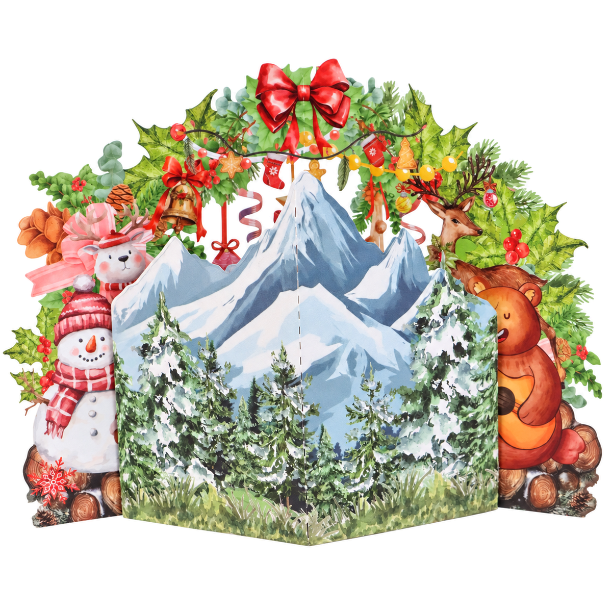 Christmas Cottage Scene Pop-Up Card — product view 5