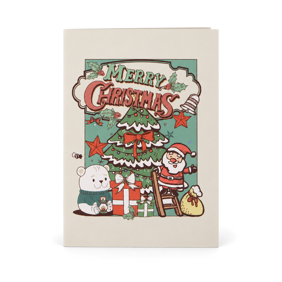 Merry Christmas Pop-Up Card — 3D pop-up card product view