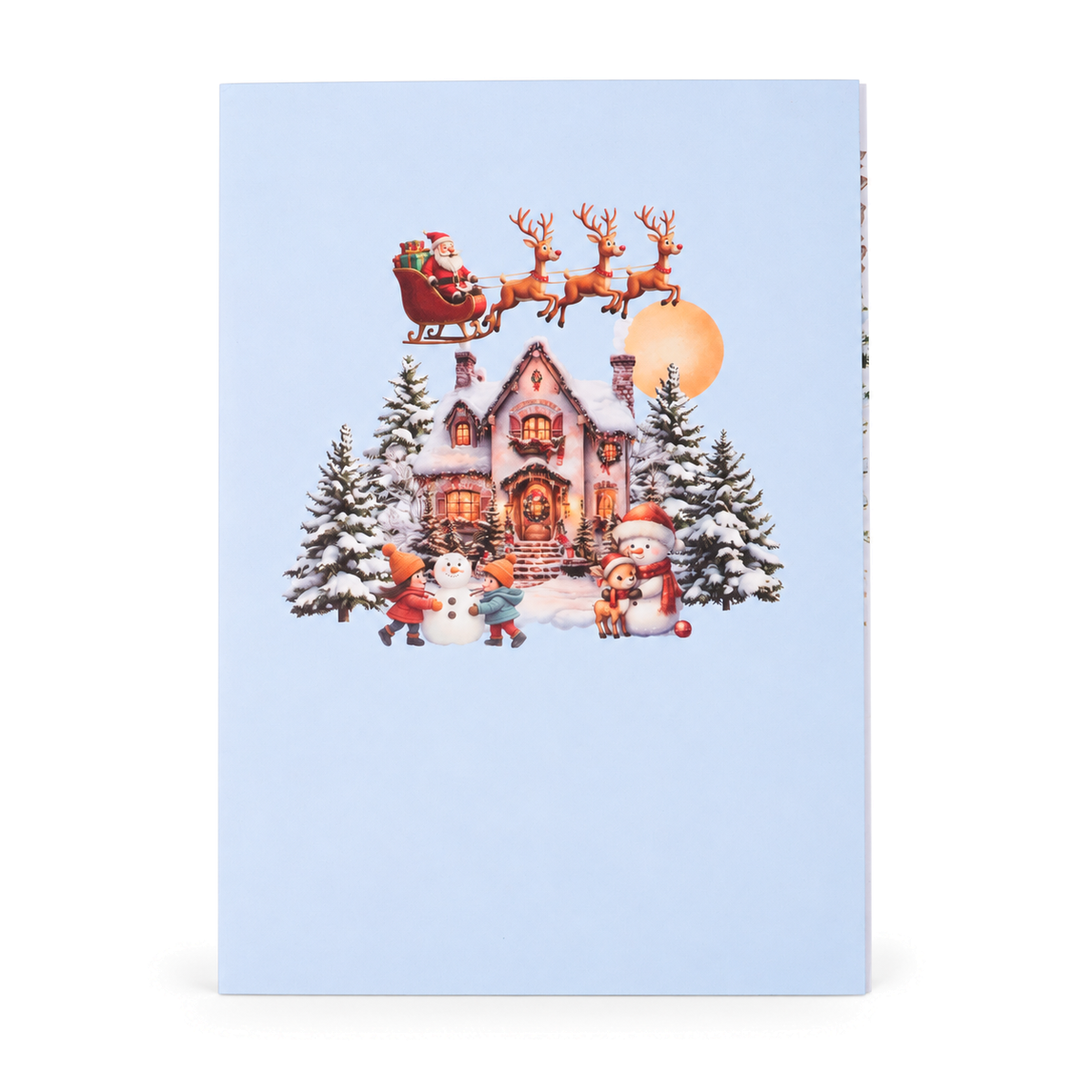 Snowy Christmas Village Pop-Up Card — 3D pop-up card product view