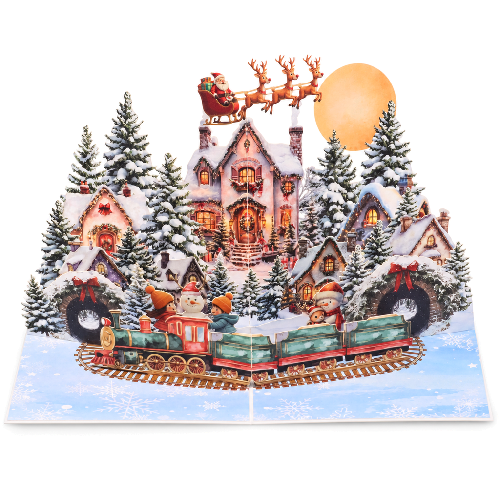 Snowy Christmas Village Pop-Up Card — product view 2