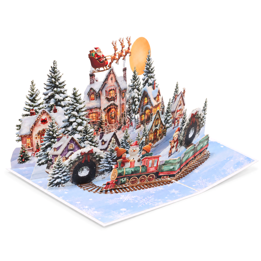 Snowy Christmas Village Pop-Up Card — product view 4
