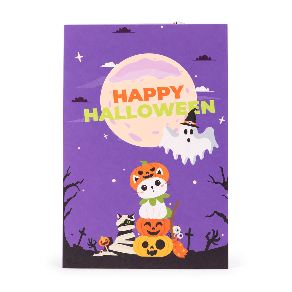 Happy Halloween Cat Pop-Up Card — 3D pop-up card product view