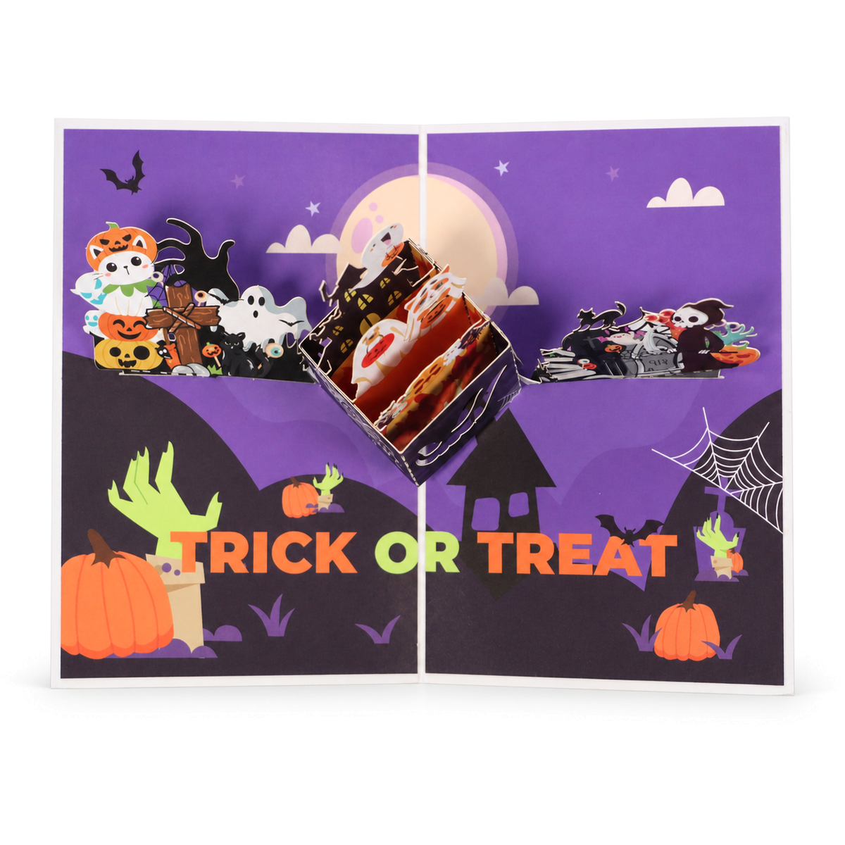 Happy Halloween Cat Pop-Up Card — product view 4