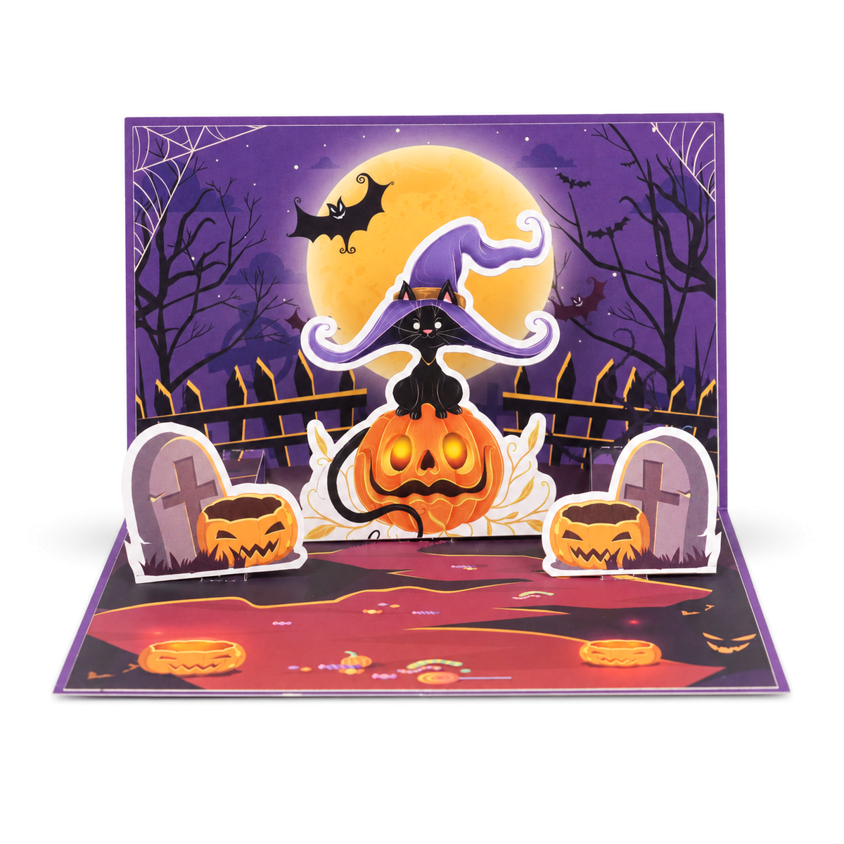 Halloween Cat and Bat Pop-Up Card — product view 3