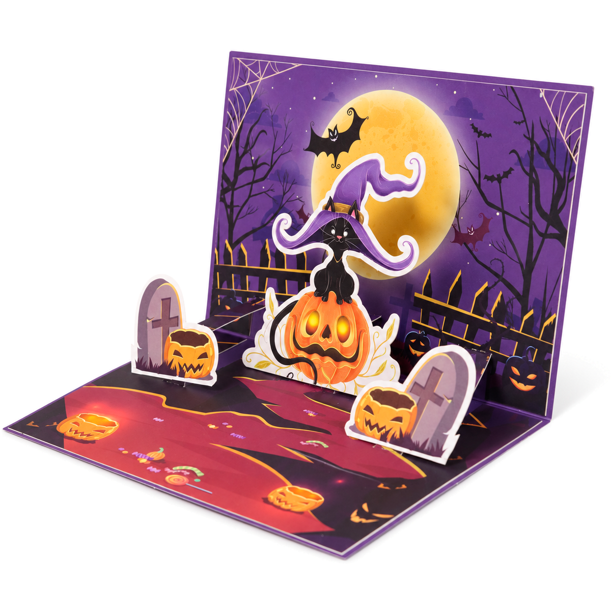 Halloween Cat and Bat Pop-Up Card — product view 4