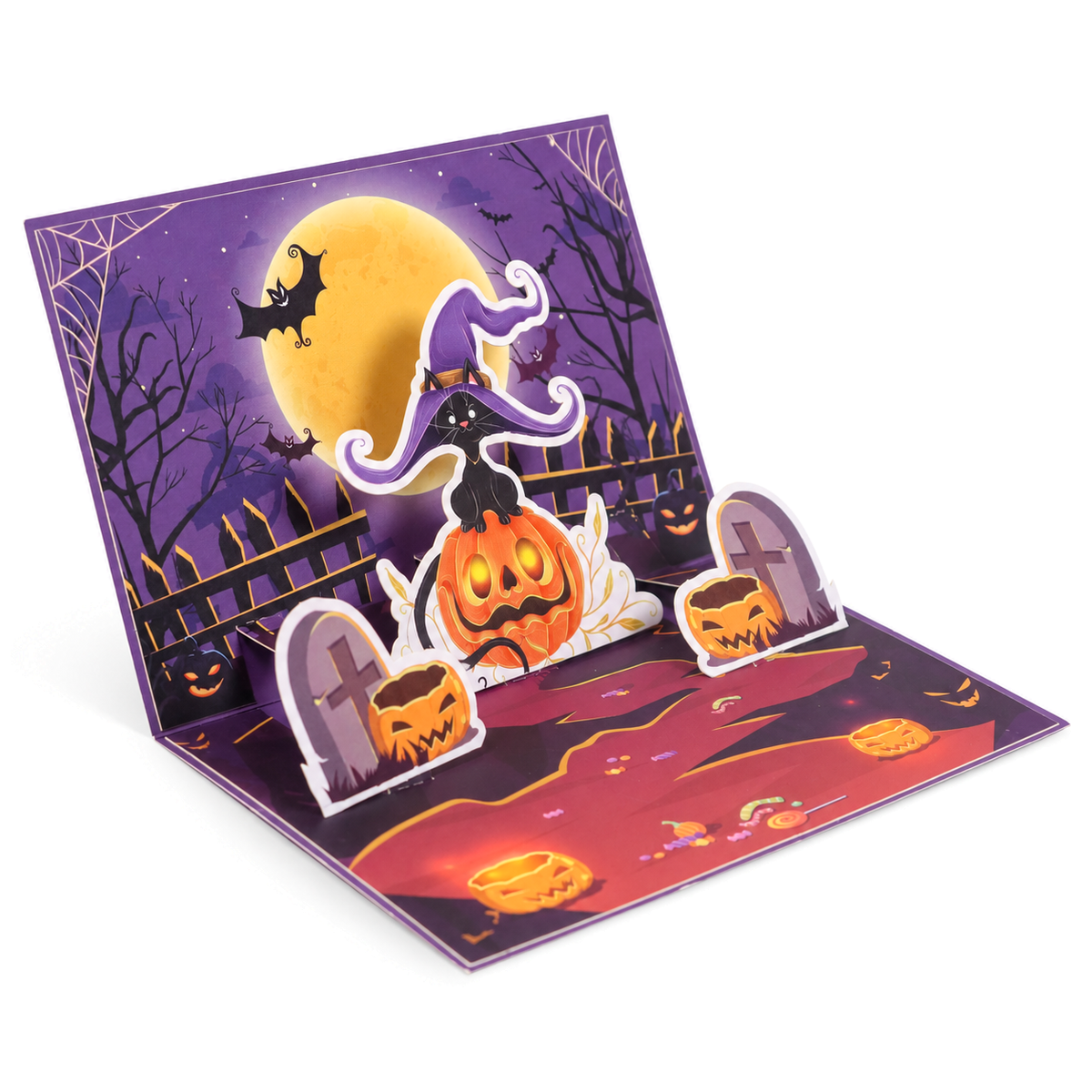 Halloween Cat and Bat Pop-Up Card — product view 5