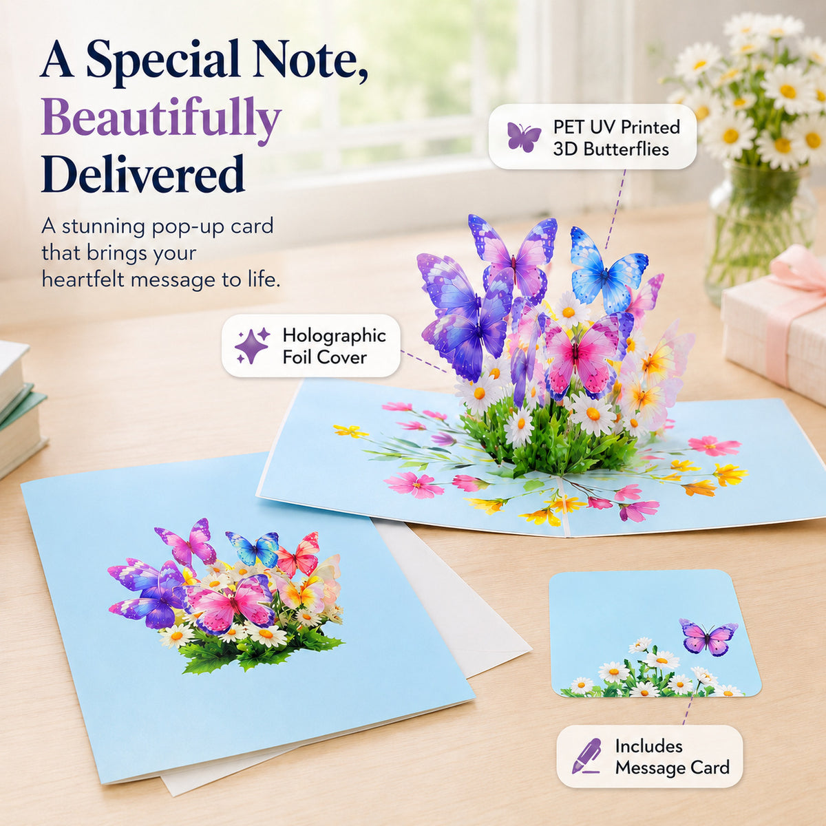 Butterfly Flower Pop-Up Greeting Card