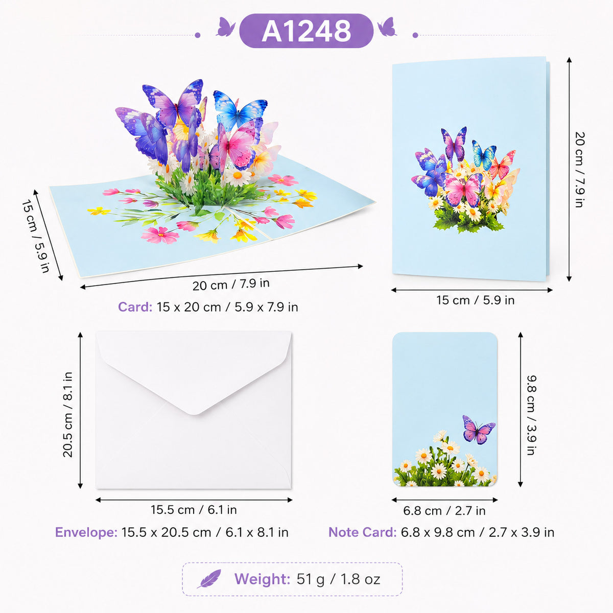 Butterfly Flower Pop-Up Greeting Card