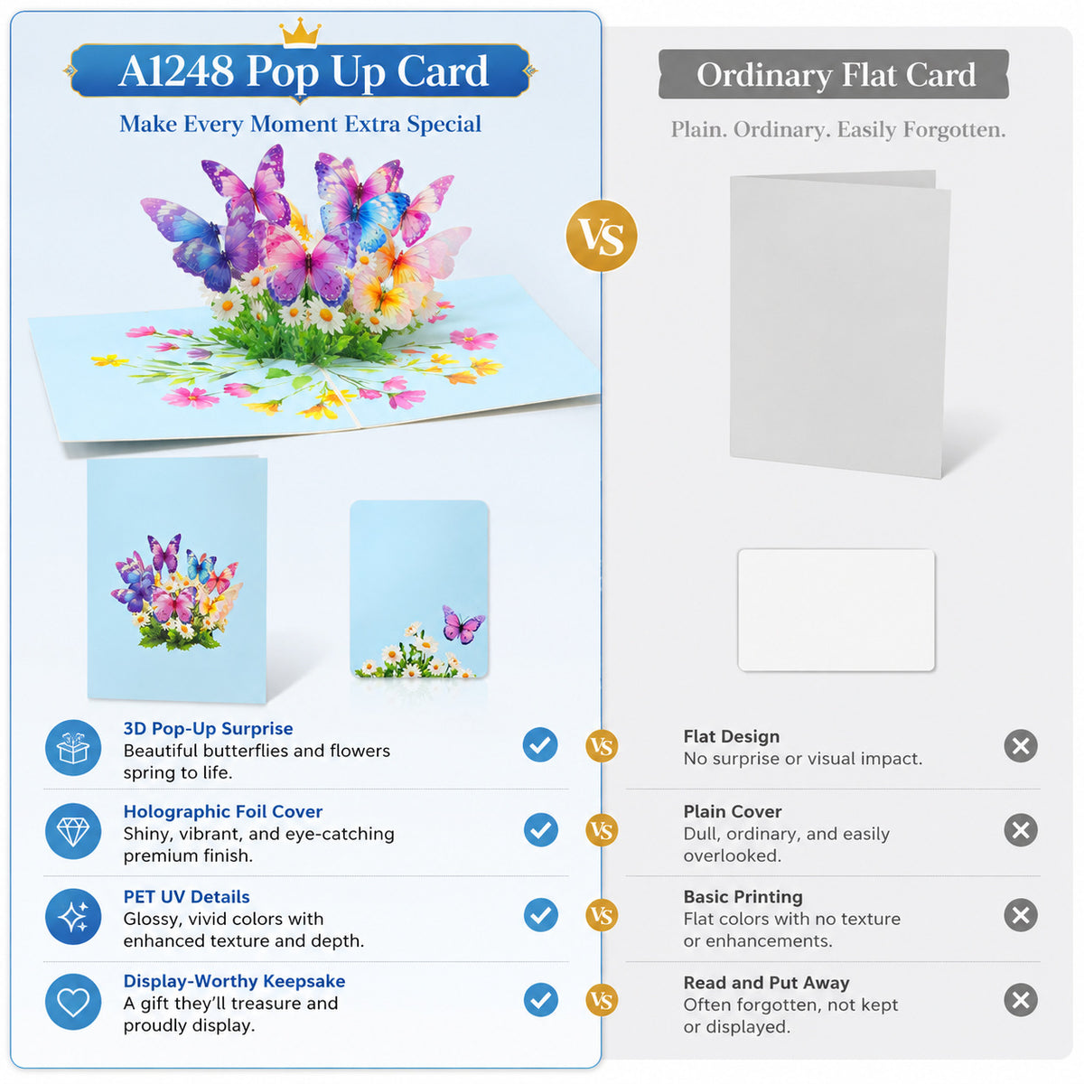 Butterfly Flower Pop-Up Greeting Card